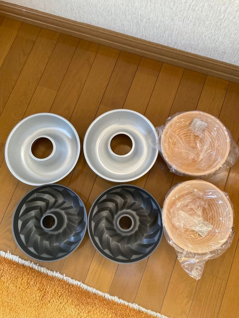 パン発酵22 発酵カゴ ゴルフ 18 黒 デビルケーキ型20 全6個 洋菓子