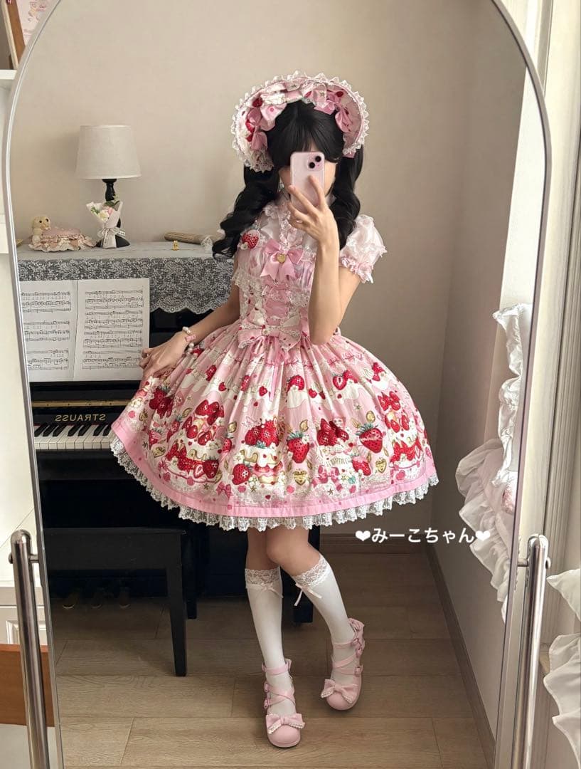Strawberry 2点セット　甘ロリ　しゅくれどーる　ロリータ　ロリィタ