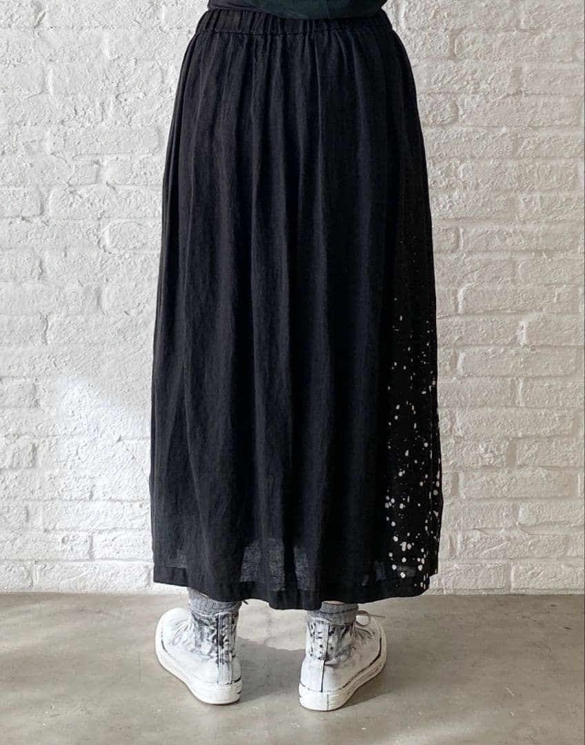 希少/pas de calais/60リネンろうけつ染めスカート/日本製