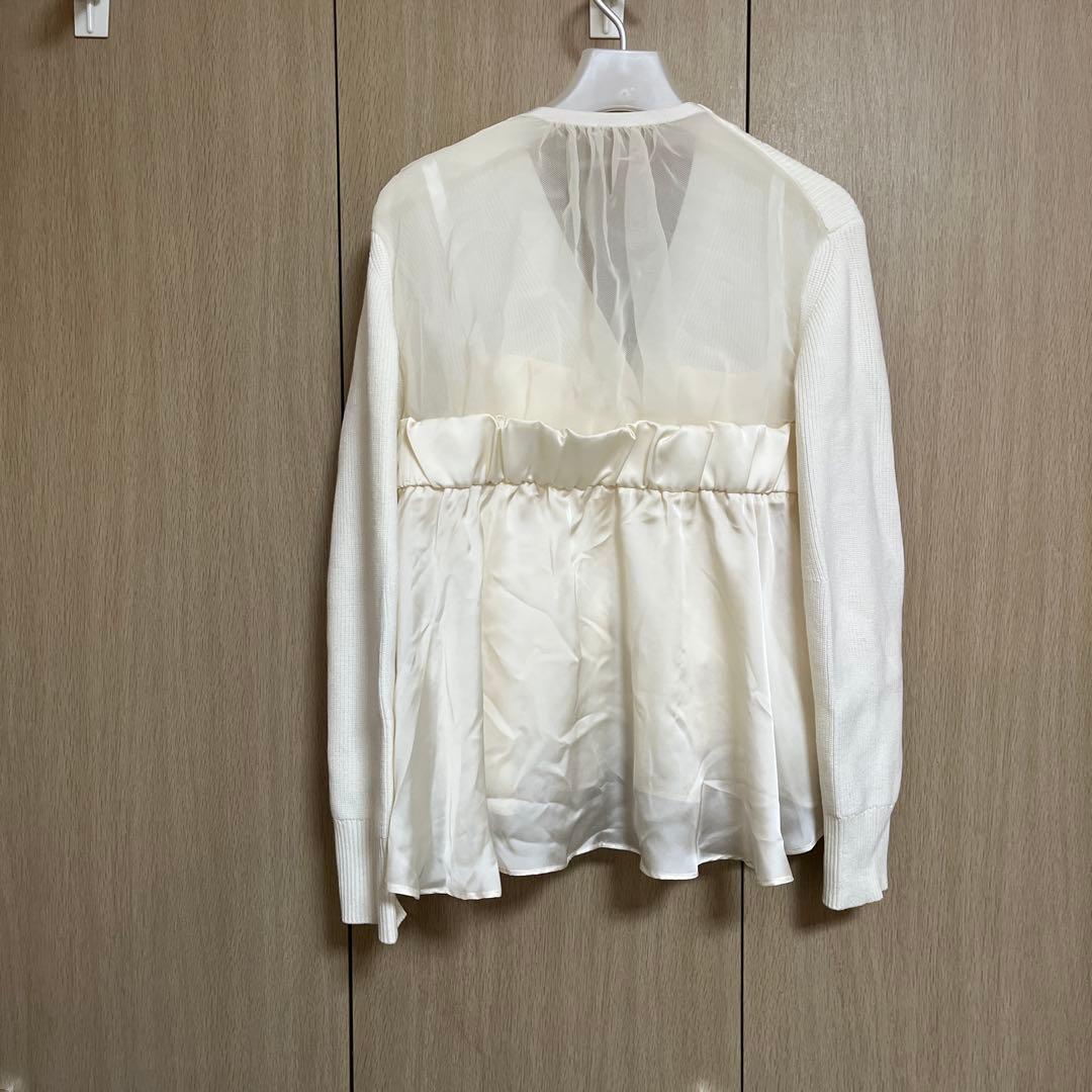 sacai バックシフォン　カーディガン