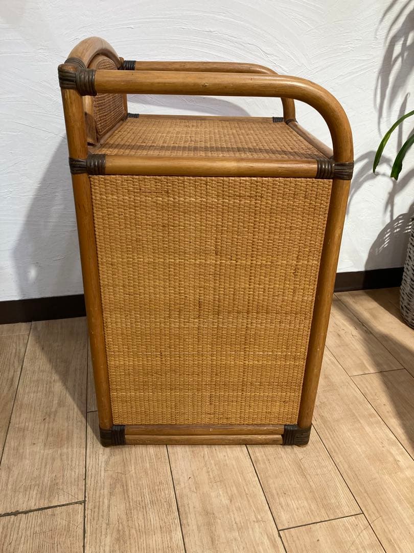 ラタン籐チェスト 家具 4段 タンス　レトロ アンティーク
