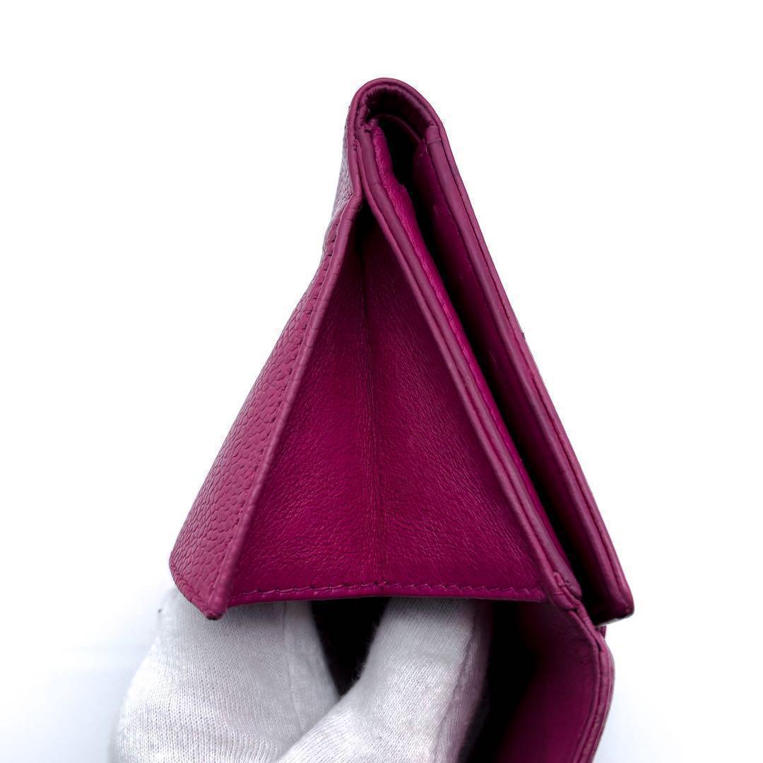 【美品✨】シャネル 財布 ココステッチ キャビア Wホック 二つ折 PI