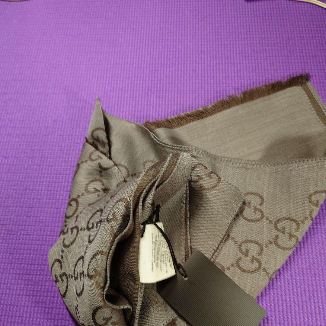 GUCCI GGロゴ柄 グレー ストール