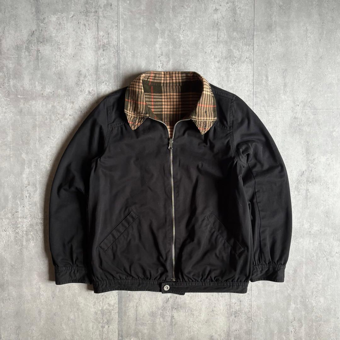 【00s vintage】リバーシブル　スイングトップ　チェック　短丈　古着