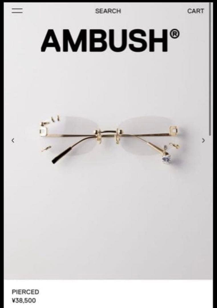 AMBUSH PIERCED SUNGLASSES ゴールド