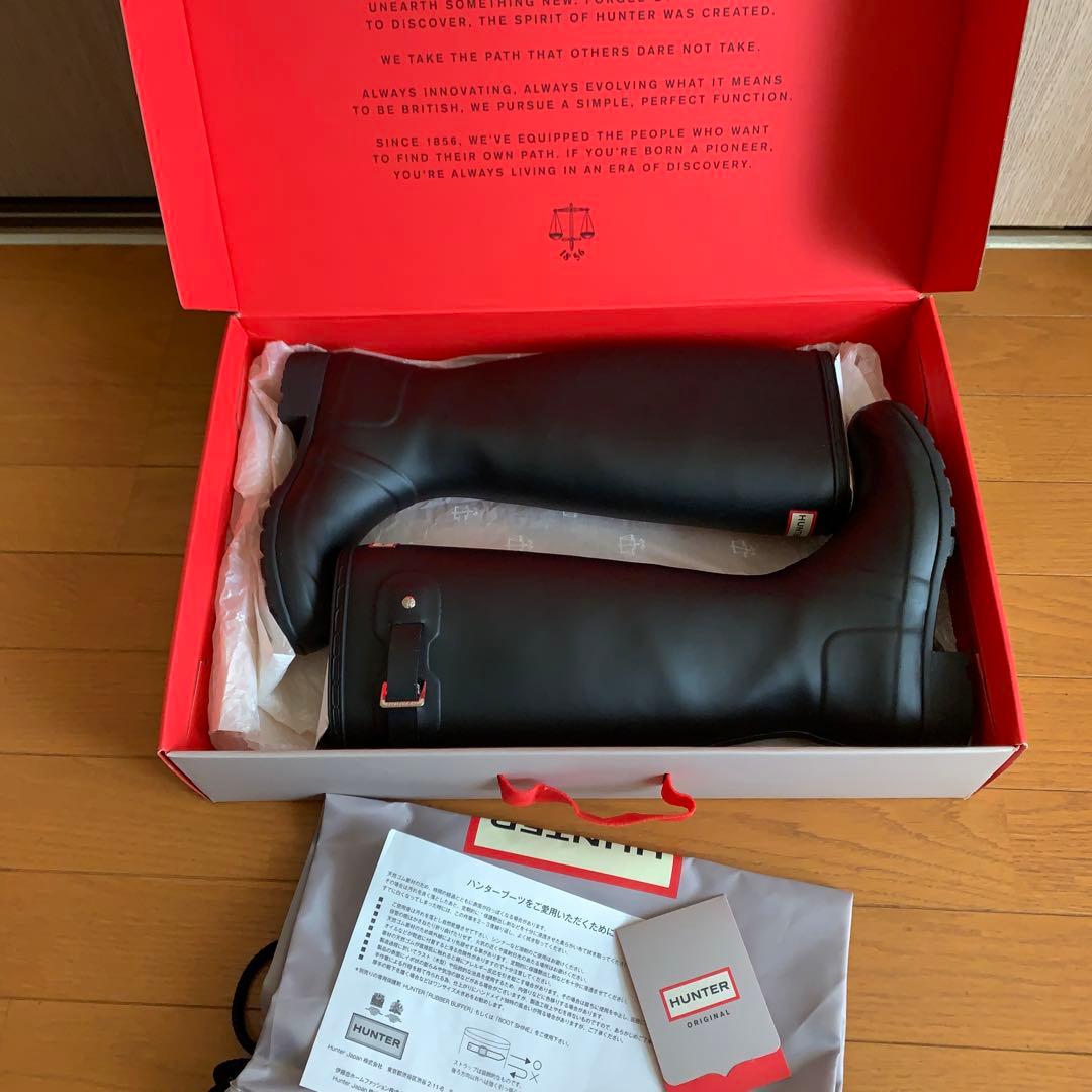 【美品】HUNTER ハンター レインブーツ 長靴 黒 UK3 / EU36
