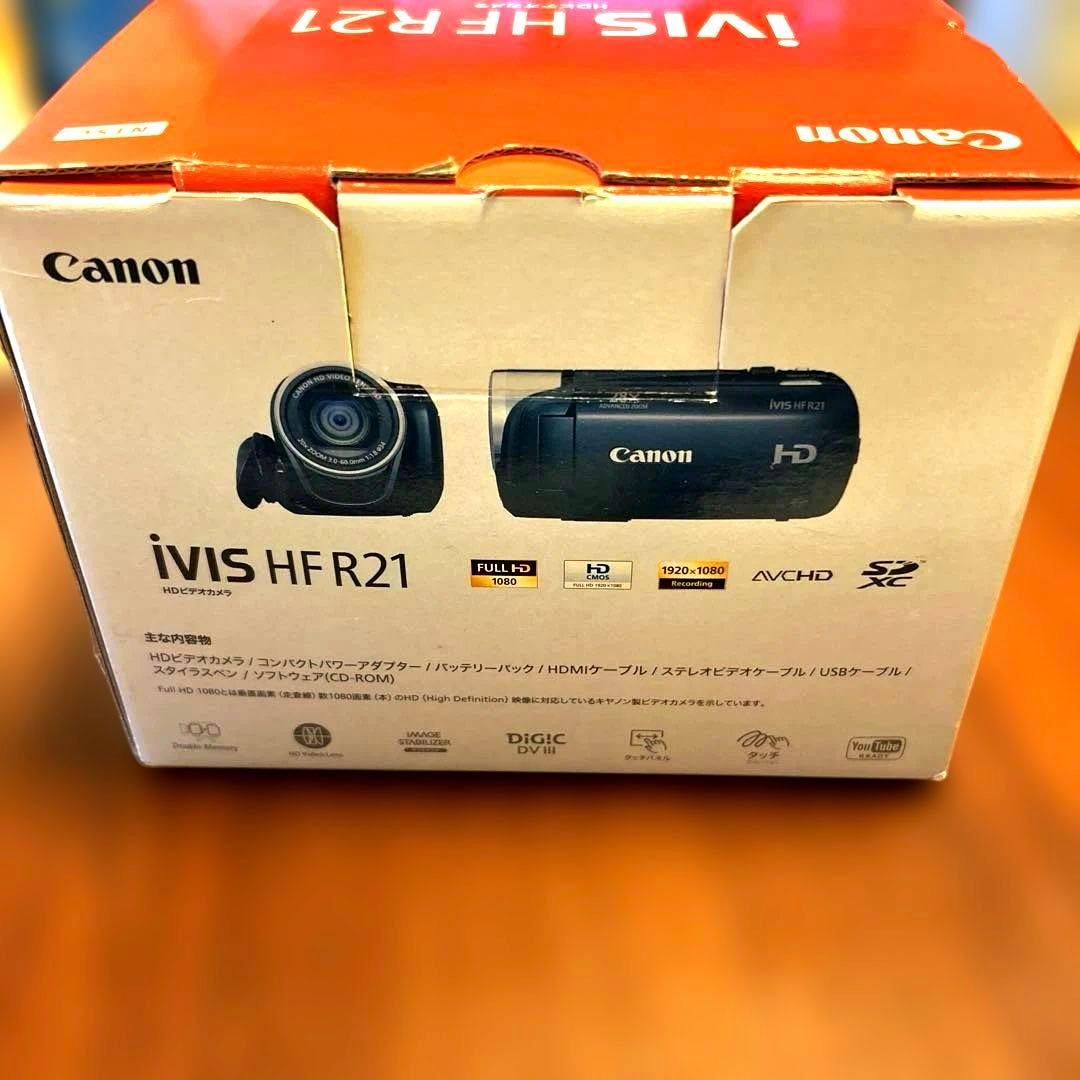 ジャンク品　Canon IVIS HF R21 ビデオカメラ本体(充電器付き)