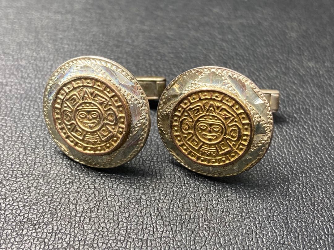 ヴィンテージ メキシコ製　カフス　刻印　925 14K
