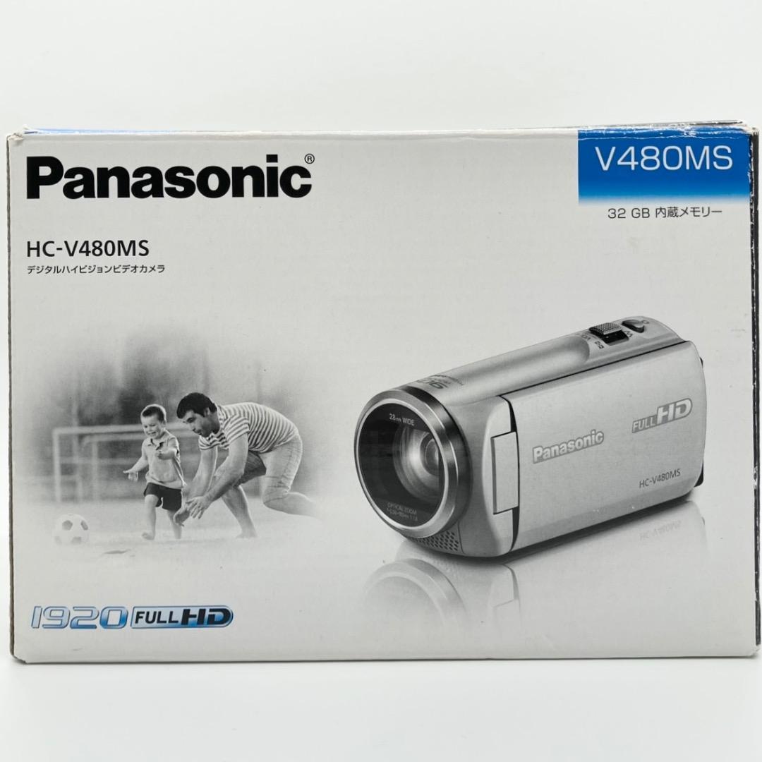 美品✨パナソニック HC-V480MS ホワイト ビデオカメラレコーダー 中古