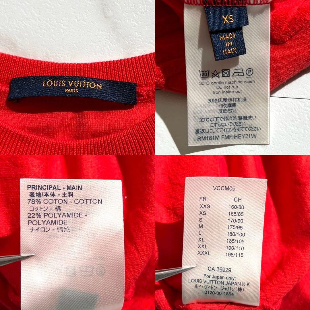【美品/XS】LOUIS VUITTON ルイヴィトン エンボス Tシャツ 赤
