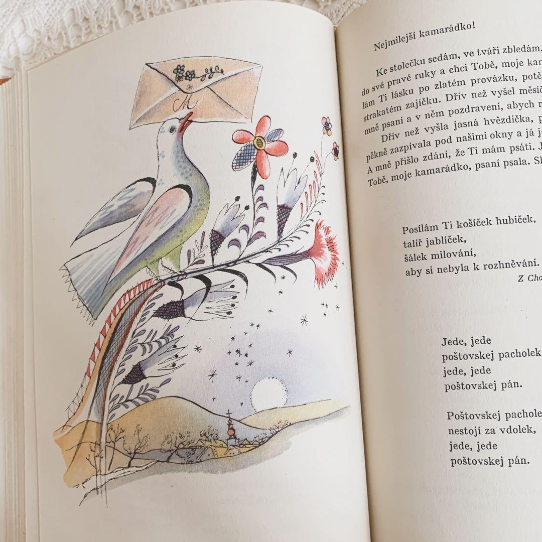 「秋」⋆素敵な挿画のチェコ古書 1954年 カレル・スヴォリンスキー　ビンテージ