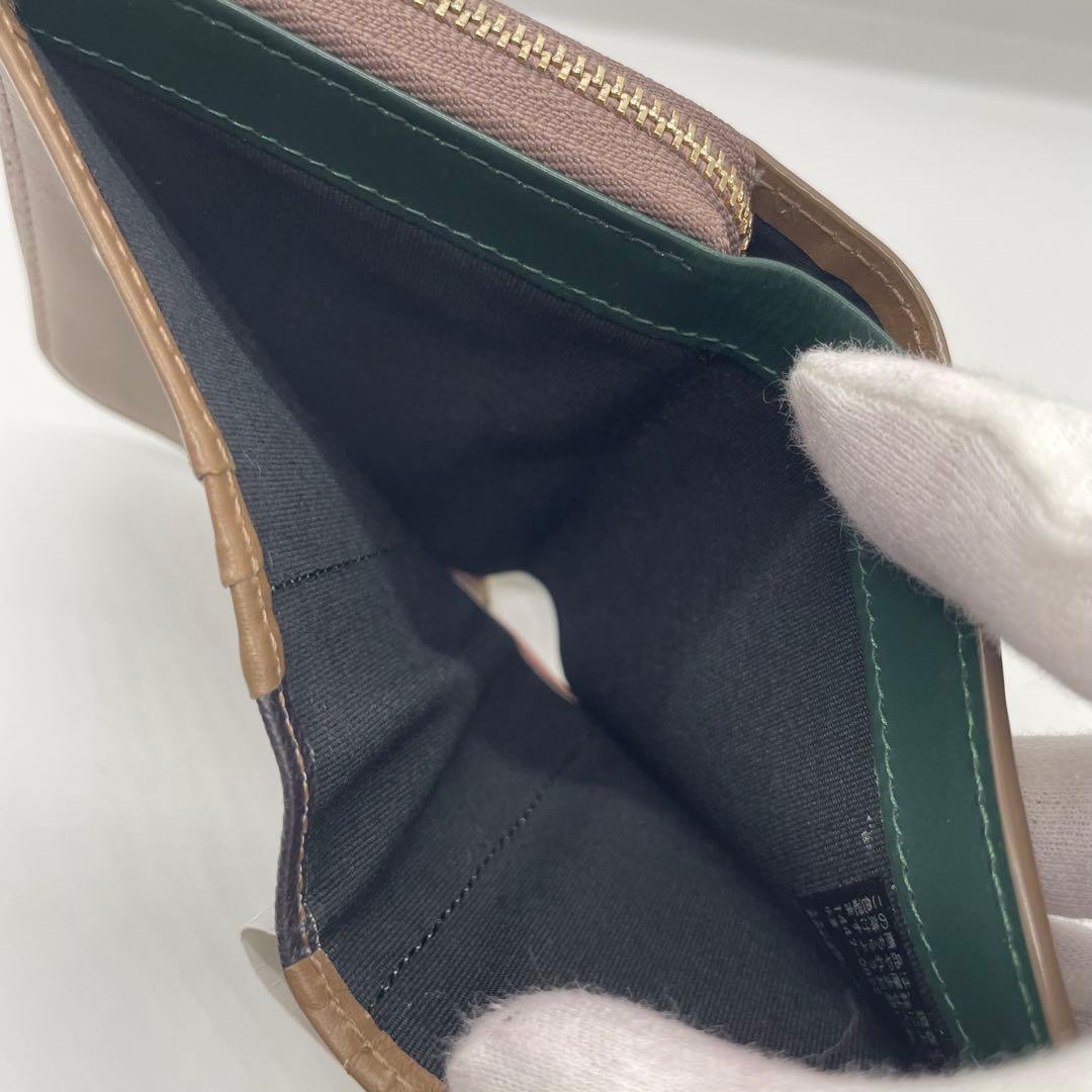 【未使用】 ポールスミス レザー 折り財布 内側ストライプ