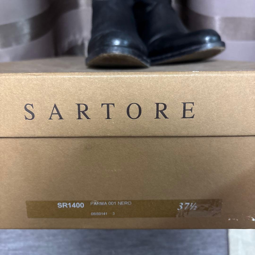 サルトル　黒ロングジョッキーブーツ 背面ファスナー