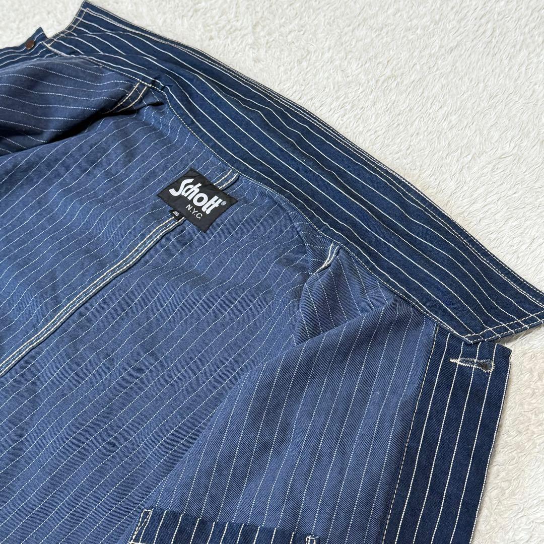 Schott カバーオール 2XL ヒッコリー ウォバッシュ 大戦 デニム