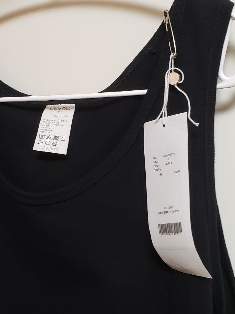 24SS COMOLI サープラスタンクトップ 黒 2