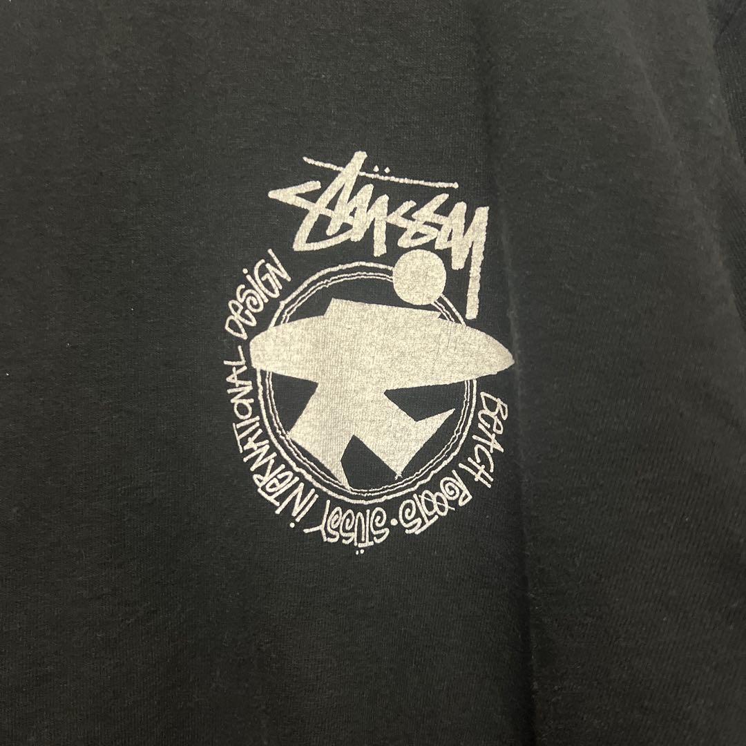 【USA製・良品】90s OLD STUSSY Tシャツ サーフマン 黒 M