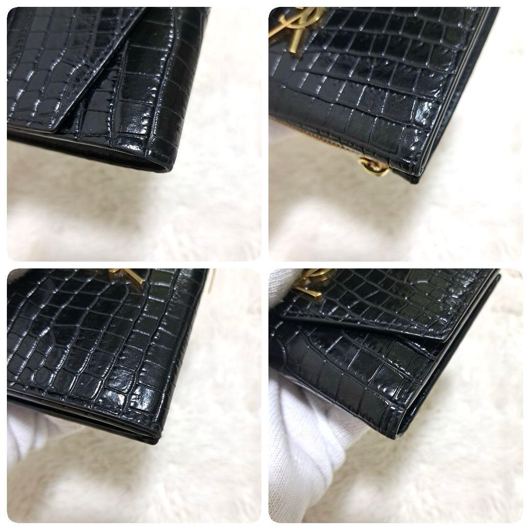 ✨極美品　付属品完備　レア✨サンローラン　二つ折り　カサンドラ　クロコ　レザー