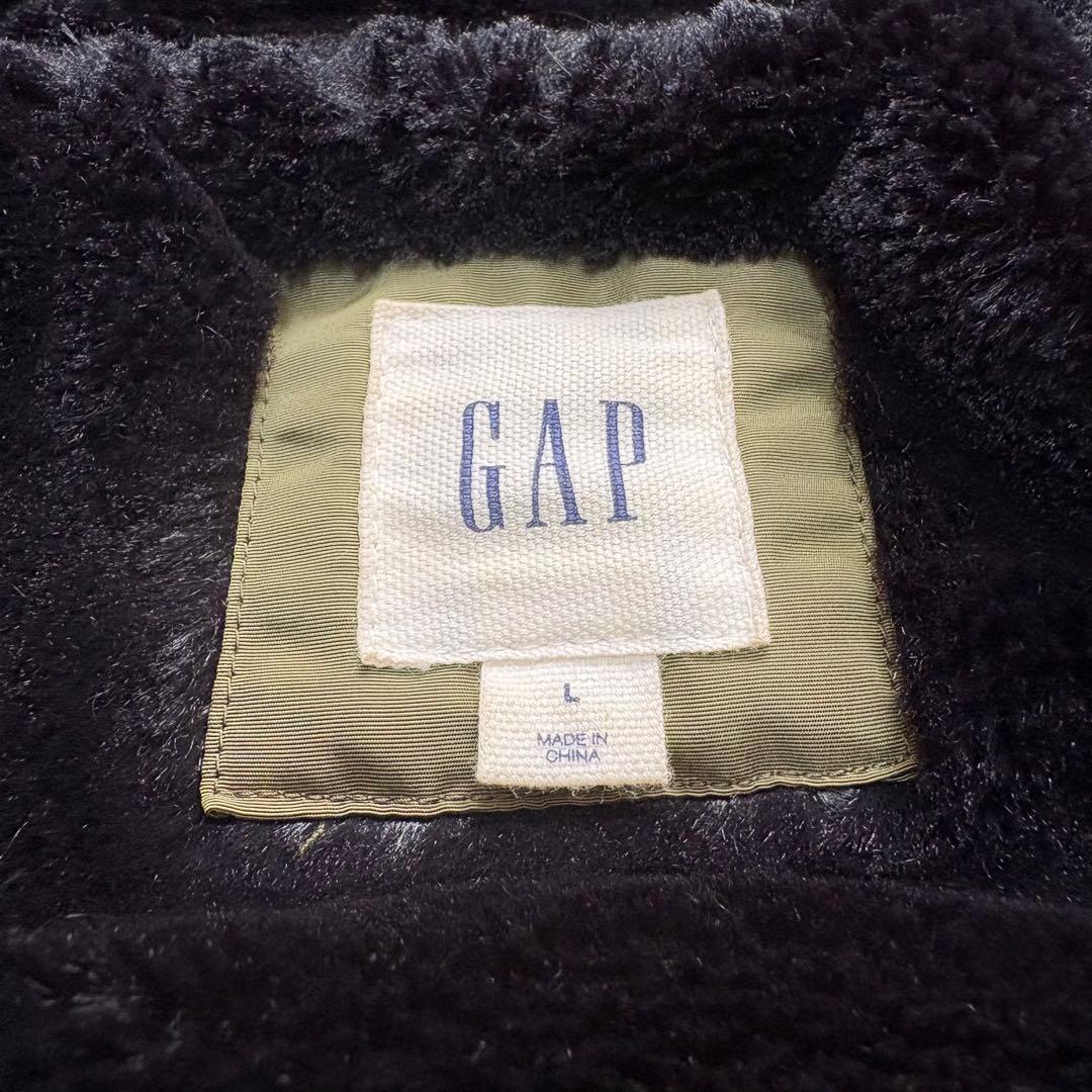 90〜00S ✨GAP フード付き　モッズコート オリーブ　ボア　キルティング