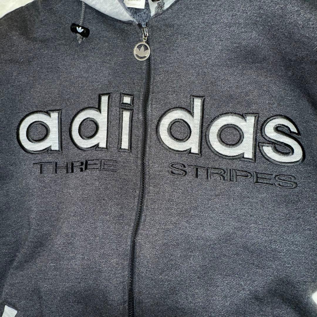 【激レア】90s adidas レイヤード 中綿 ジップ パーカー デサント