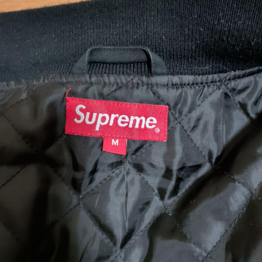 Supreme ジップアップジャケット 黒 ダイヤモンドパターン
