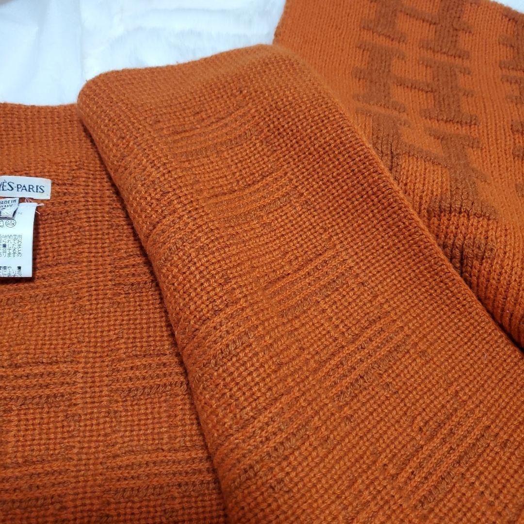 HERMÈS カシミヤHマーク Hロゴ オレンジマフラー ストール