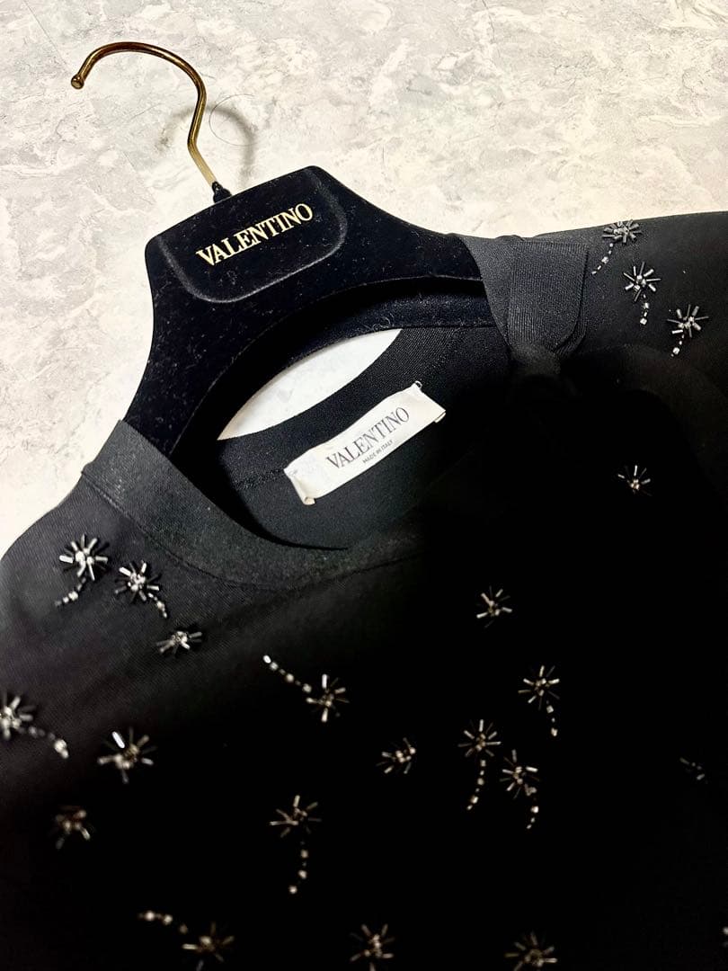 VALENTINO ビジューリボンワンピース
