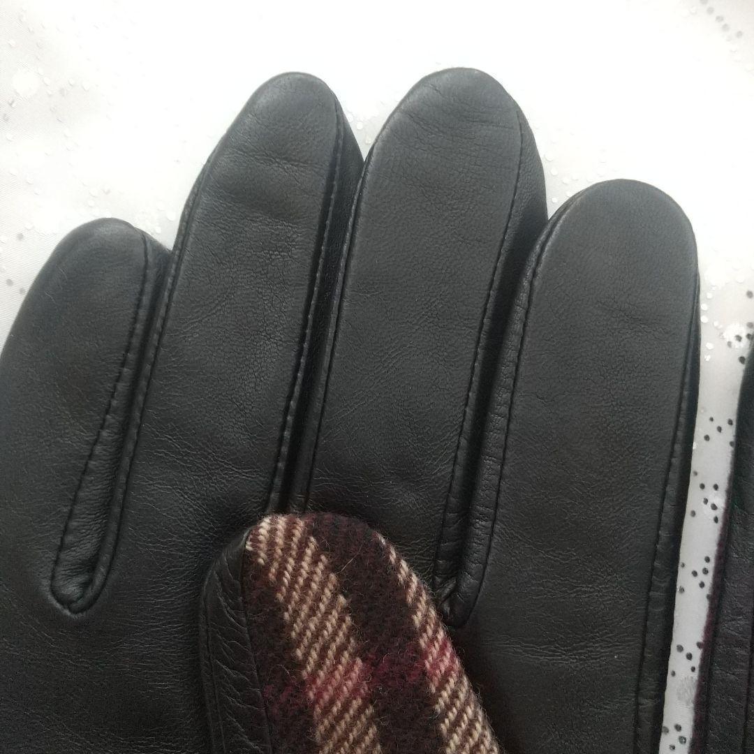 美品　BURBERRY レザー　グローブ　バーバリー　手袋　ノバチェック　男性