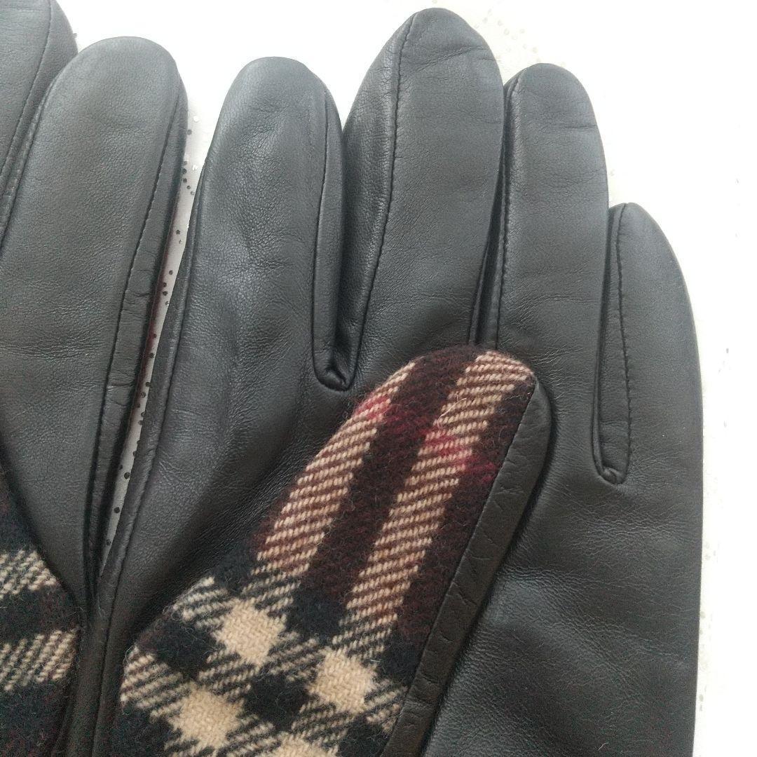 美品　BURBERRY レザー　グローブ　バーバリー　手袋　ノバチェック　男性
