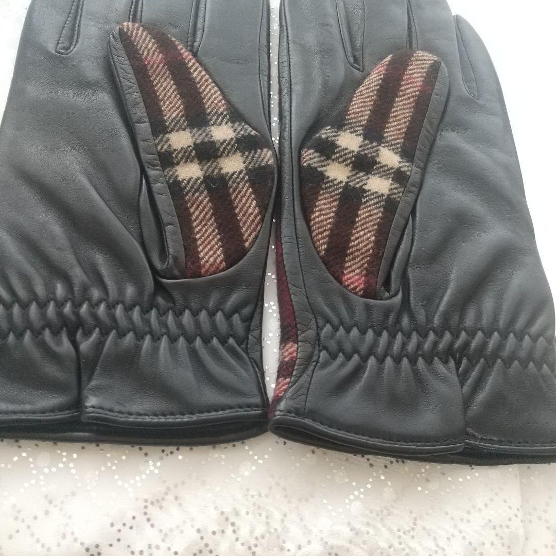 美品　BURBERRY レザー　グローブ　バーバリー　手袋　ノバチェック　男性