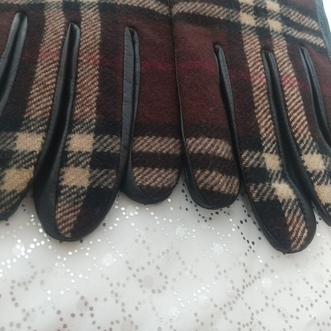 美品　BURBERRY レザー　グローブ　バーバリー　手袋　ノバチェック　男性