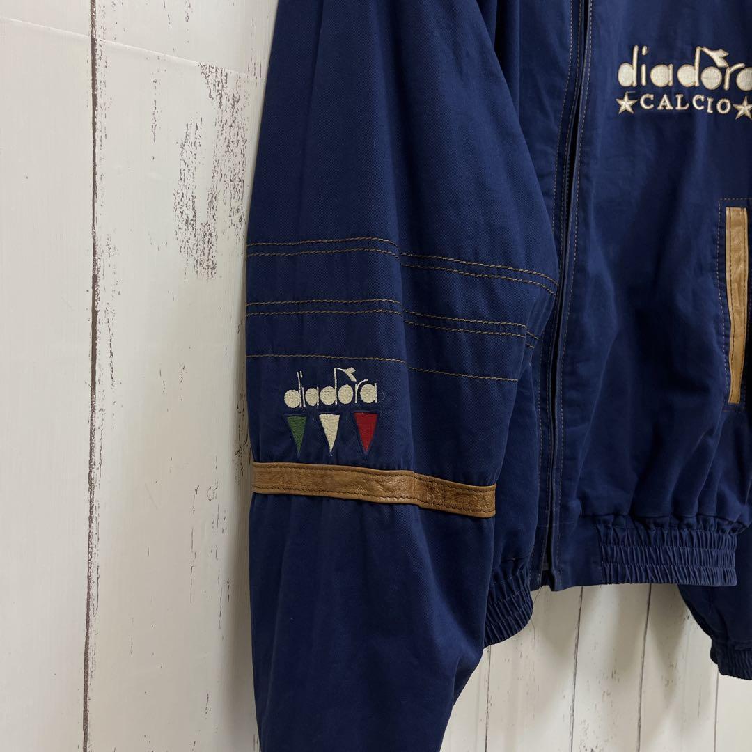 35]希少DIADORAディアドラ刺繍ロゴUSA製フルジップ ジャケットブルゾン