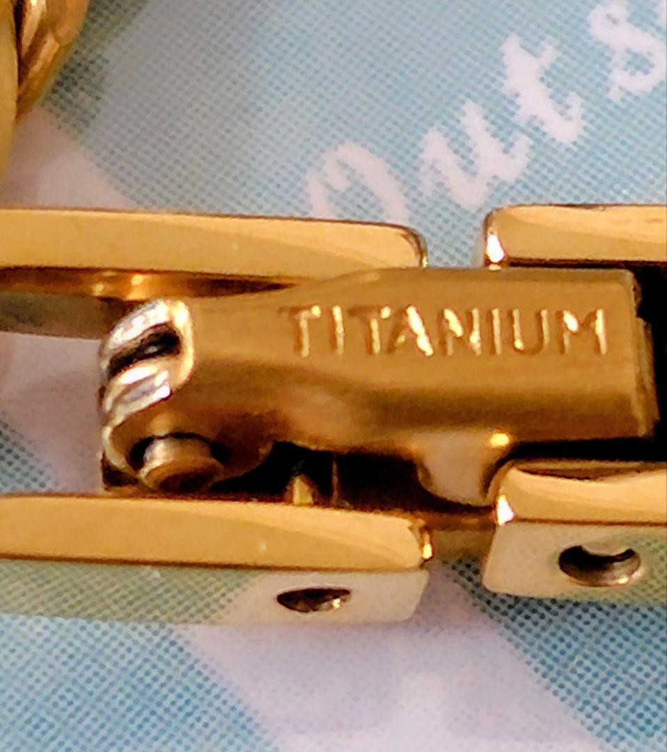 純 チタン 喜平ネックレス　 ゴールドイオンプレーティング加工 美品