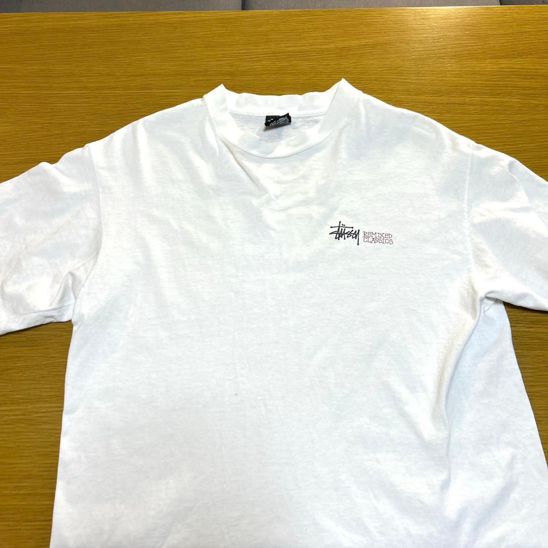 Old Stussy 80年台後期 黒タグ ベスパ 白色 Tシャツ Lサイズ
