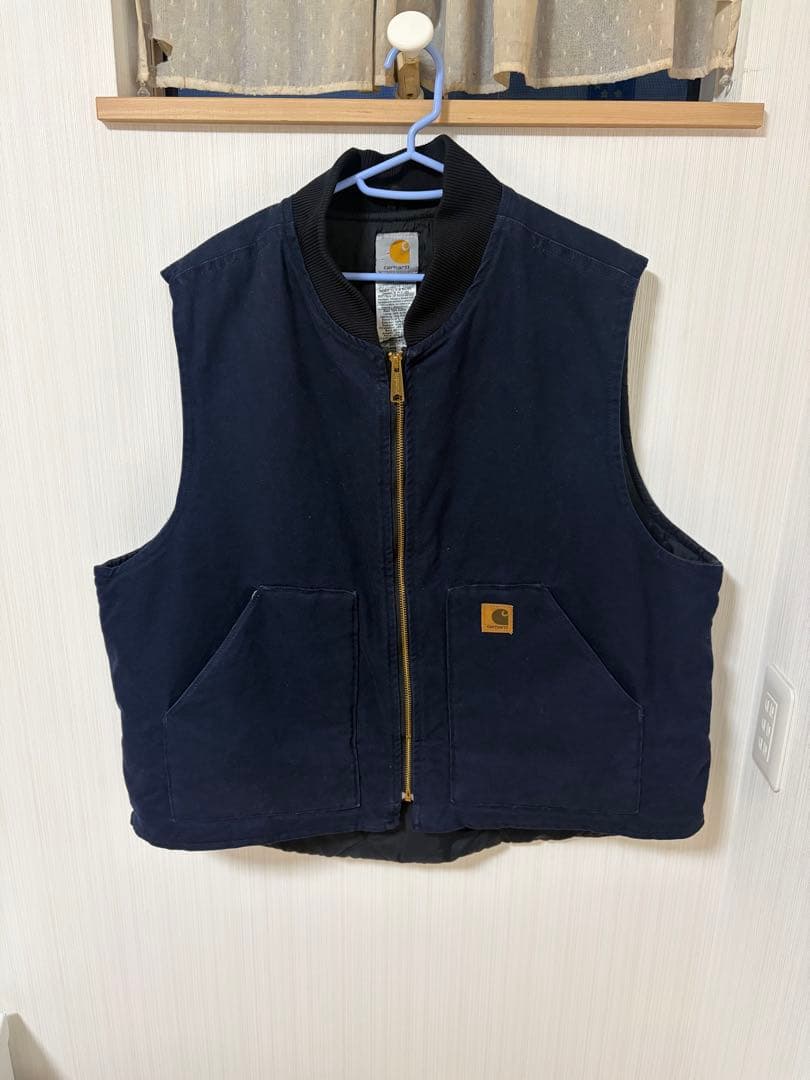 送料無料 Carhartt Work Vest 2XL Regular ネイビー