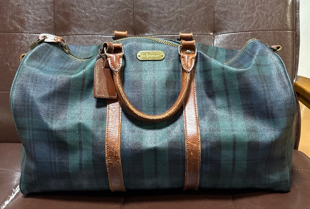 Polo Ralph Lauren ボストンバッグ ダークグリーンチェック