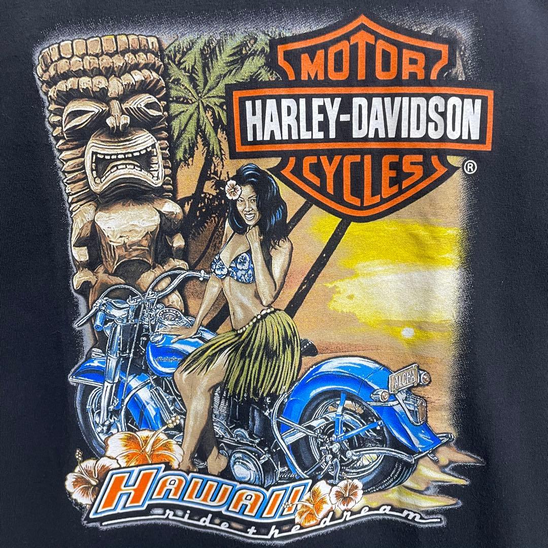 ハーレーダビッドソン　半袖Tシャツ　ハワイプリント　メンズMサイズ