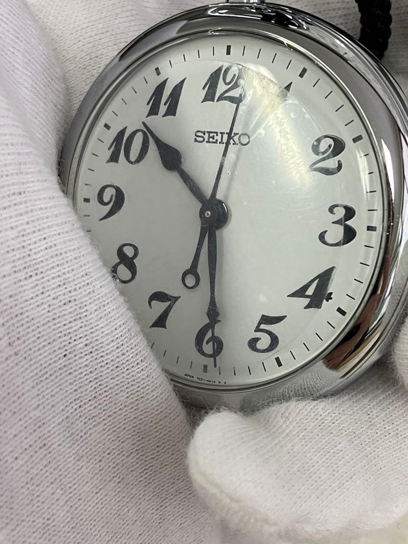SEIKO 懐中時計 7C21 シルバー 取扱説明書付き