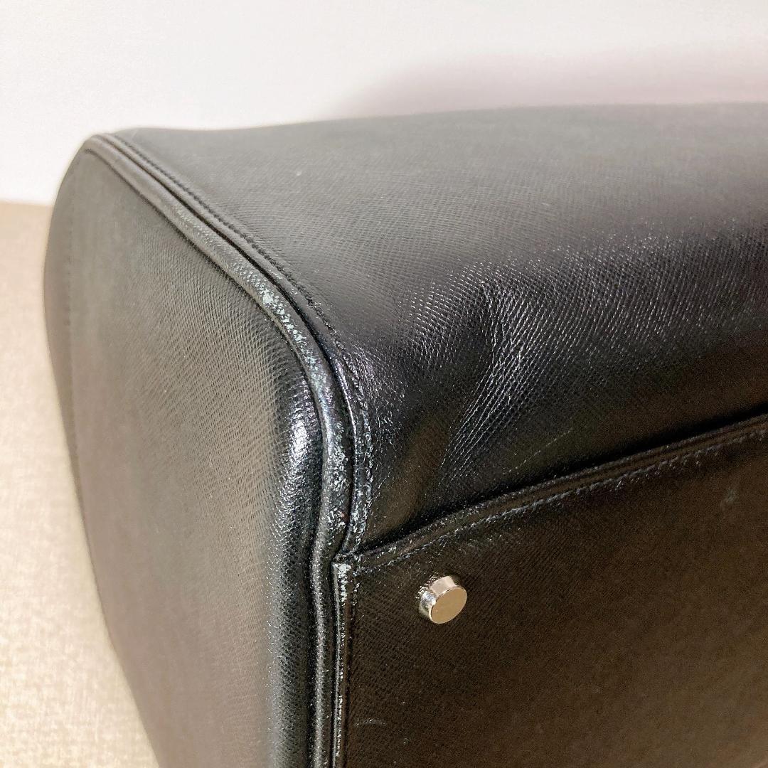 BURBERRY ボストンバッグ サフィアーノ Black
