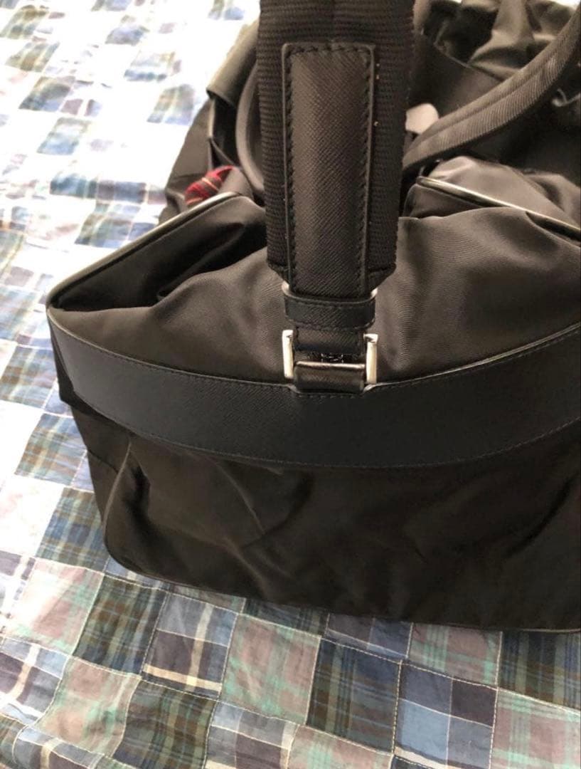 PRADA プラダ ボストンバッグ ナイロン レザー 黒 ブラック V70