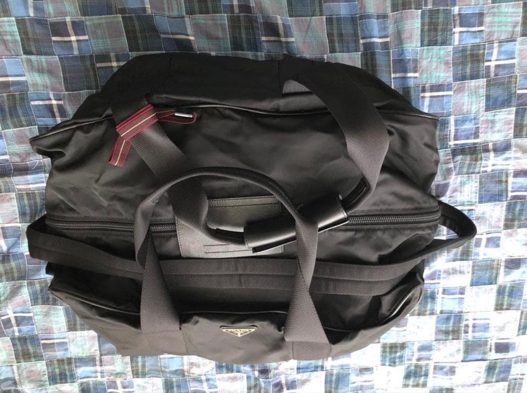 PRADA プラダ ボストンバッグ ナイロン レザー 黒 ブラック V70