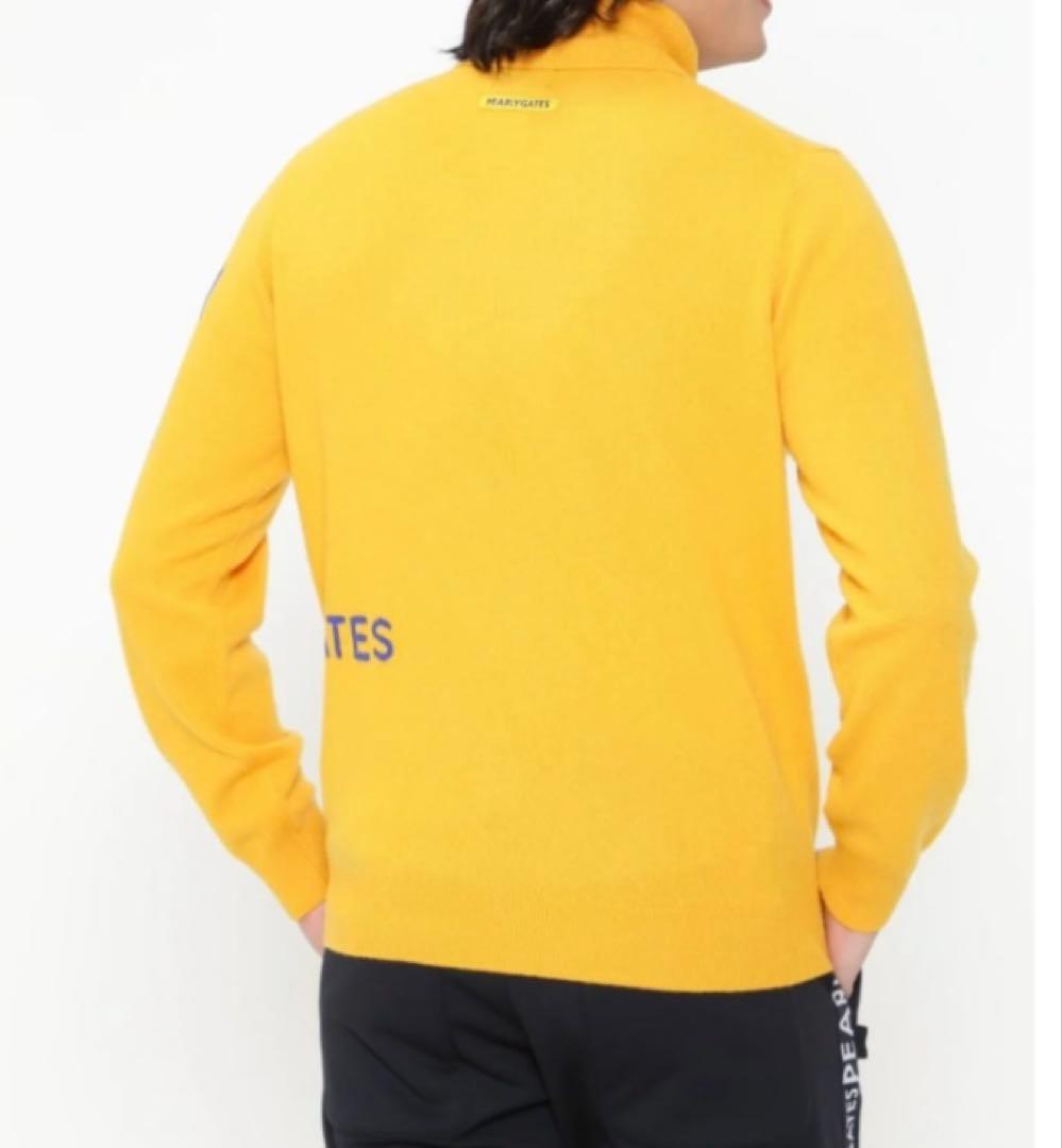 新品 パーリーゲイツ カシミヤ天竺 タートルネックニットプルオーパー(7)3L黄