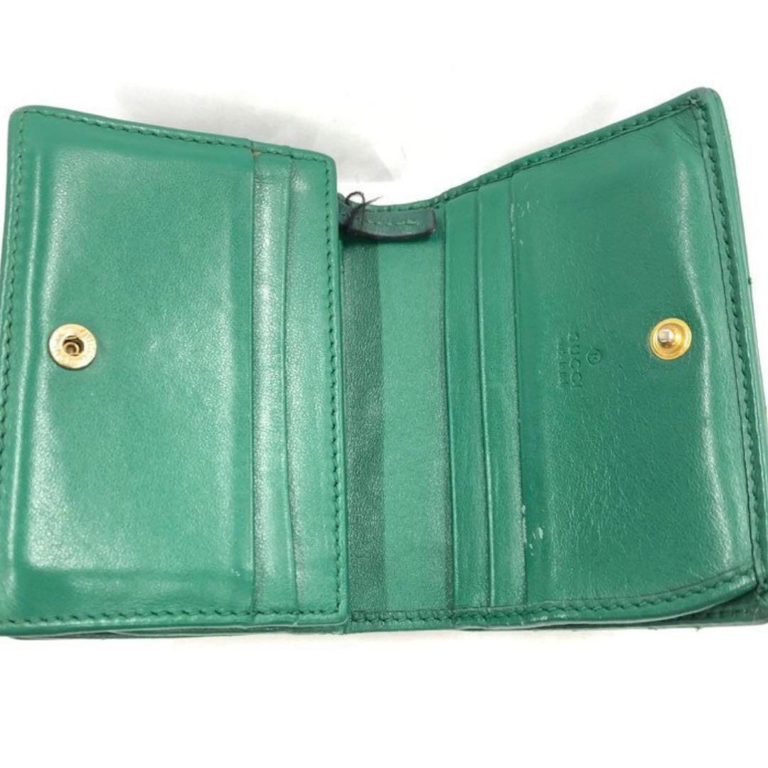 【値下げ】GUCCI グリーン 二つ折り財布