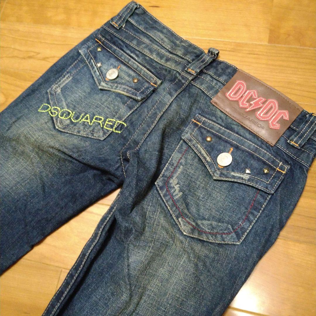 【美品】DSQUARED　29　フレア　刺繍　濃紺　DCDCパッチ スタッズ
