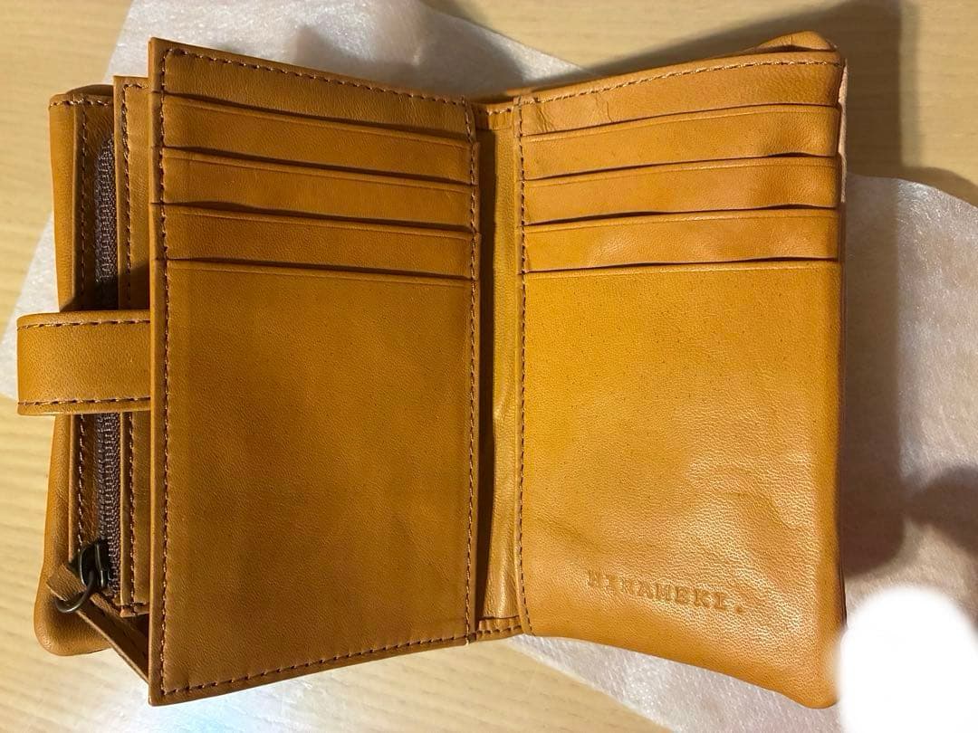 HIRAMEKI アートレザー 二つ折り財布 本革 レディース 美品 箱付き