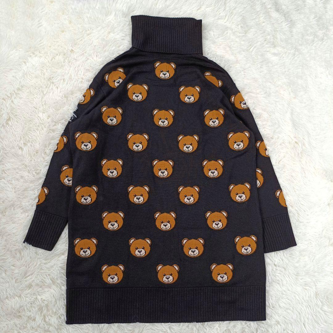 美品✨モスキーノ　くま 総柄　タートルネックチュニックワンピース　COUTURE