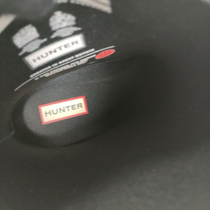 未使用級 Hunter ハンター 厚底 レインブーツ UK5 24cm相当 黒