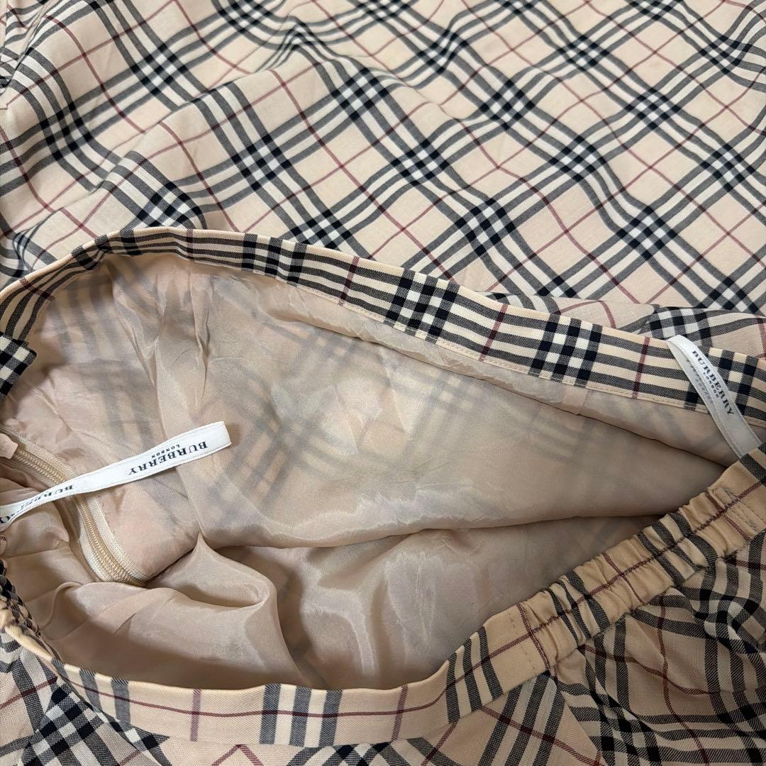 BURBERRY LONDON ノバチェック フレア ロングスカート 15号
