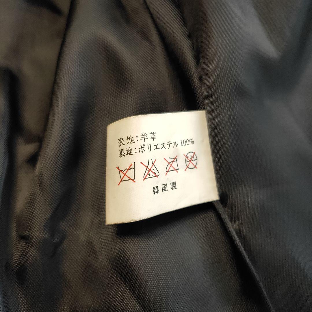 【美品】 羊革 ラムレザー トレンチコート ダブル ベルト付 ブラック