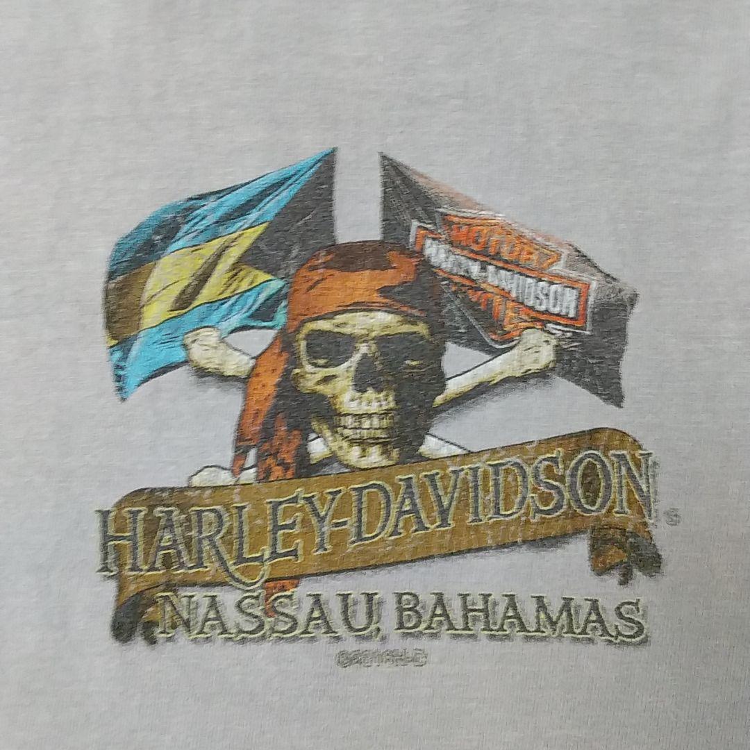 希少カラー☆ハーレーダビッドソン 両面プリント スカル 海賊 海賊船 Tシャツ