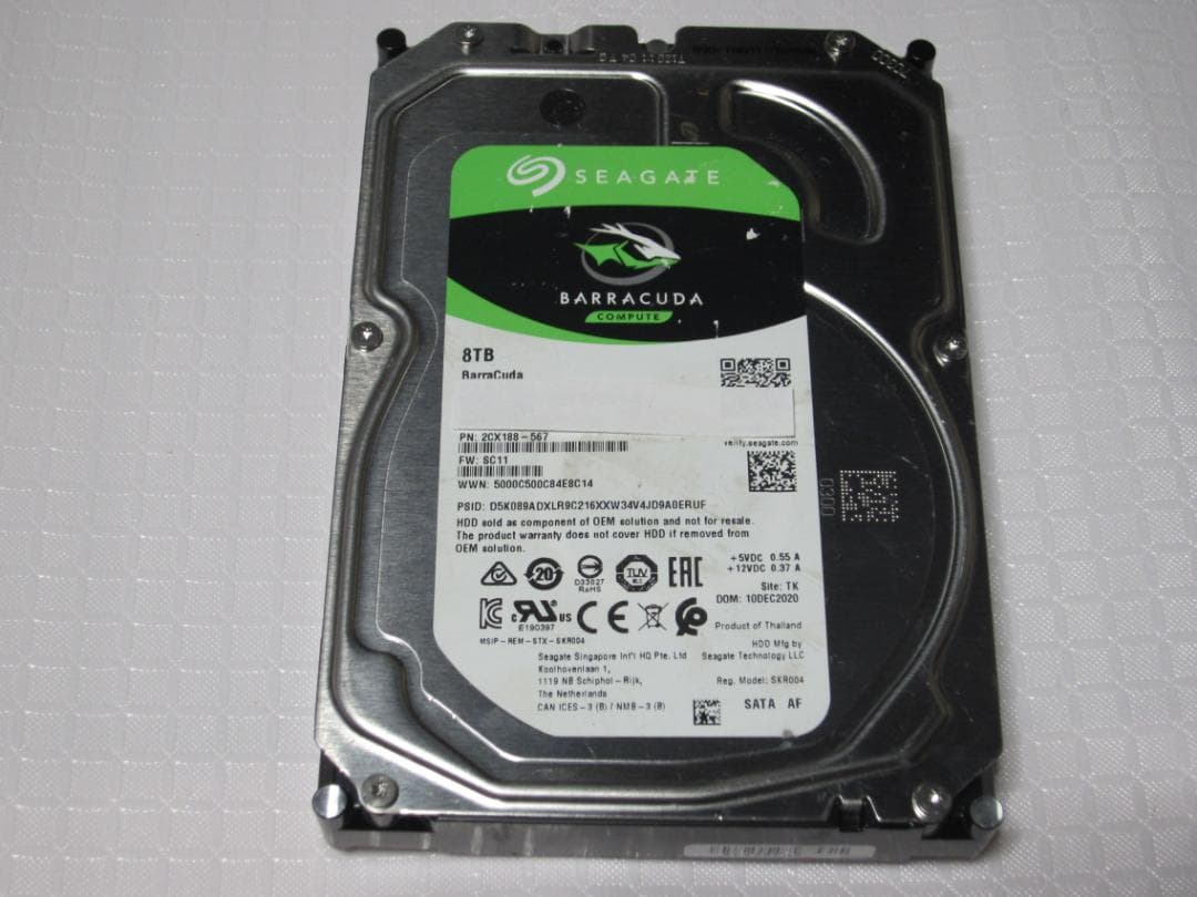 Seagate ST8000DM004 8TB 3.5インチ SATA ジャンク